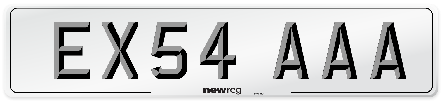 EX54 AAA Number Plate from New Reg